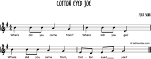 Cotton Eyed Joe Beth's Notes Songs + Resources