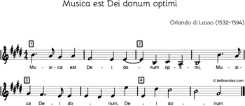 Optimi Note Musica est Dei donum optimi - Beth's Notes