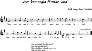 Vem kan segla föratan vind Beth's Notes Songs & Resources
