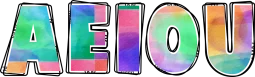 AEIOU watercolor