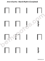 Arre mi burrito-beat-rhythm handout-bn