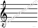 Blank Staff with Treble Clef-bn