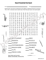 Brass Woodwind Word Search-bn
