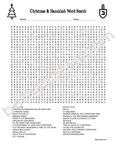 Christmas Hanukkah word search-bn