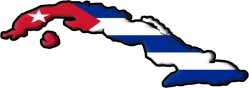 Cuba flag map