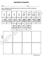 Dogs rhythms worksheet-bn