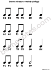 Duerme mi tesoro melody Solfege handout-bn