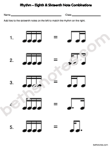 Eighth Sixteenth Note Combination Worksheet Assessment1-bn