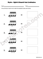 Eighth Sixteenth Note Combination Worksheet Assessment2-bn
