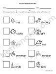 Holiday Words quarter eighth worksheet-bn