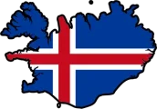 Iceland flag map