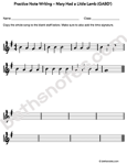 Mary Had a Little Lamb worksheet2-bn