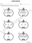 Meter Pumpkins worksheet-bn