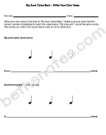 My Aunt Came Back worksheet1-bn