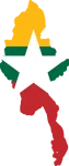 Myanmar flag map mine