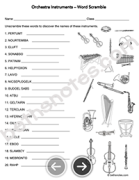 Orchestra Instruments Word Scramble-bn