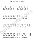 Polly Put the Kettle On rhythm worksheet-bn Polly Put the Kettle On rhythm worksheet-bn