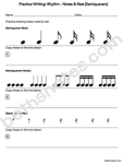 Practice Writing Rhythm Notes Rest Semiquavers-bn