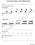 Practice Writing Rhythm Notes Rest Sixteenth-bn