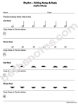 Practice Writing Rhythm Notes Rests Half Whole-bn