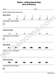 Practice Writing Rhythm Notes Rests Minim Semibreve-bn