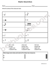 Rhythm Notes Rests Assessment 5-bn