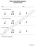 Rhythm Notes Rests Assessment1 crotchets quavers-bn
