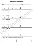 Rhythm Notes Rests Assessment3-Whole, Dotted Half, Half, Quarter, Eighth-bn