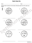 Rhythm Pattern Pies worksheet-bn