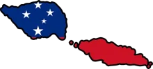Samoa flag map mine