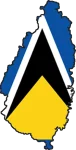 St Lucia flag map-222