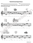 Treble Clef Lines Spaces Words Pictures worksheet1-bn Treble Clef Lines Spaces Words Pictures worksheet1-bn