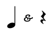 quarter note+rest quarter note+rest
